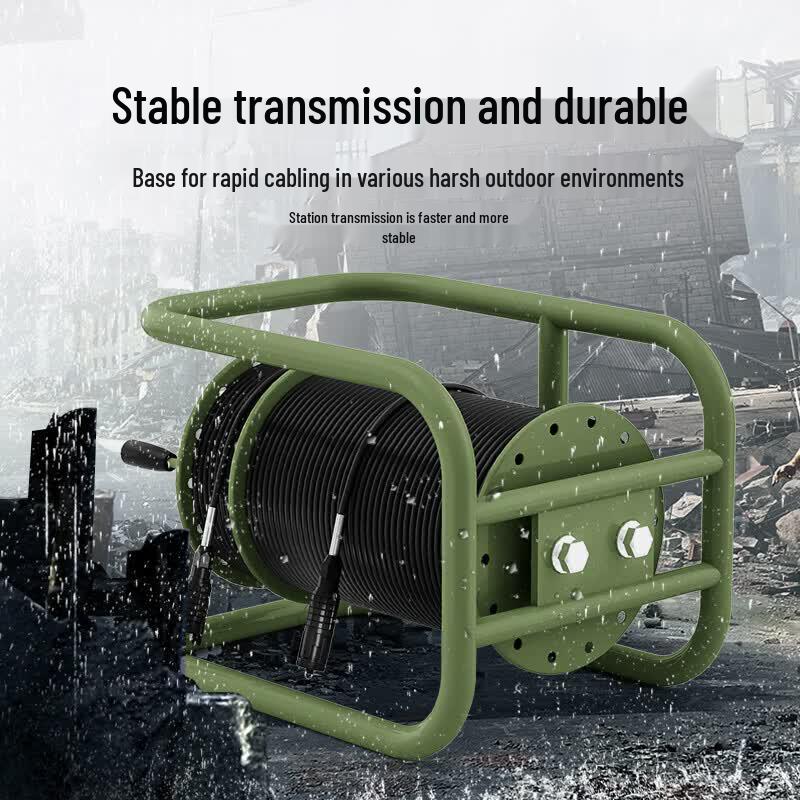 TPU Reinforced Outdoor Emergency Fiber Optic Cable with Reel