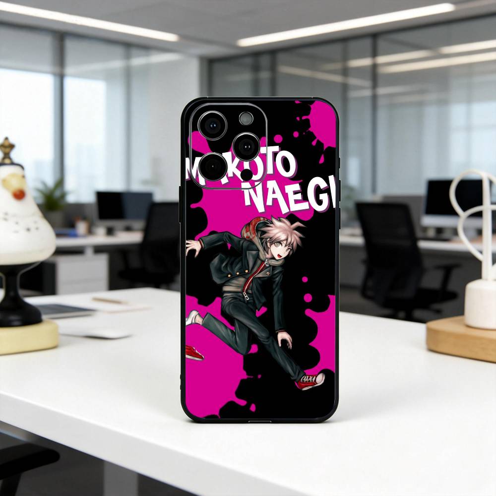 M-Макото N-Наэги-MNES Чехол для телефона для iPhone 17,16,15,14,13,12,11 Plus,Pro Max,XS, Мягкий силиконовый черный чехол