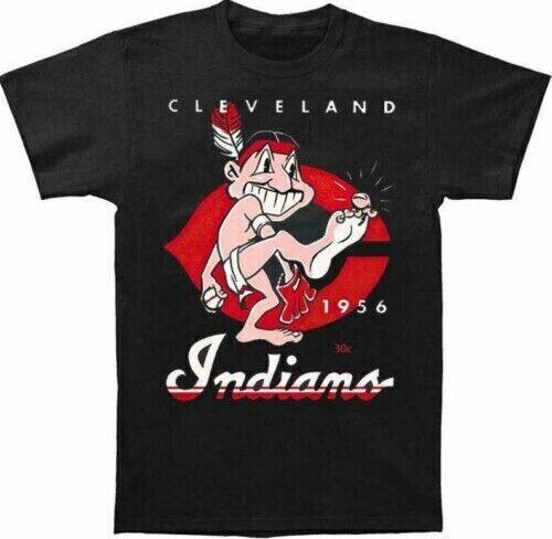 Футболка Cleveland Indians Подарок на День бейсбола Мужская Черная Унисекс Все размеры Унисекс Футболка