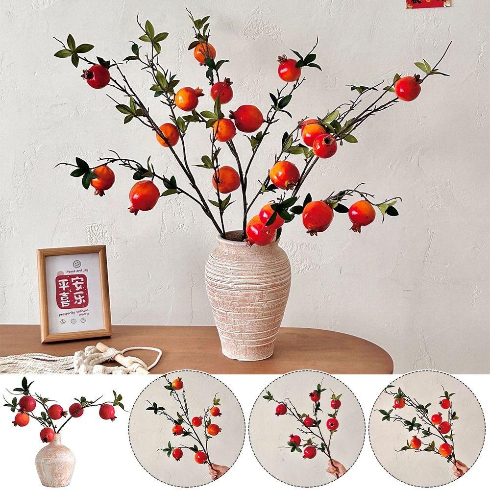 Simulation Artificial Pomegranate Long Branch Artificial Plants Garden Decoration