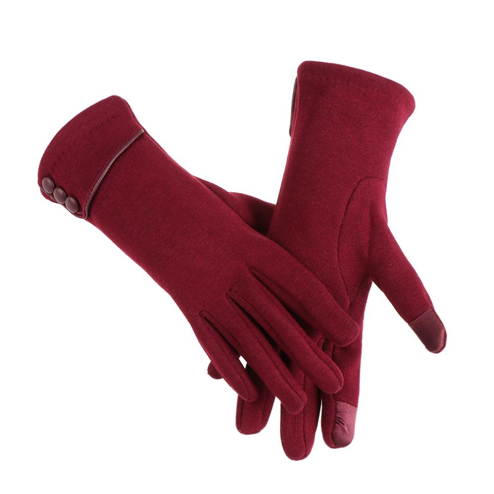 Graceful Thicken Windproof Plus Velvet Touch Screen Gloves Skiing Gloves Driving Mittens