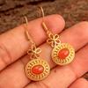 Carnelian Women Yellow Gold Plated Earring 100% 925 Sterling Silver Fine Jewelry Wedding Jewelry