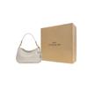 Coach Кэри 28 Однотонная Сумка на Плечо Crossbody с Молнией и Металлической Пряжкой Классический Логотип C Кожаная с Текстурой Гальки Большая Женская сумка Белая CC437-B4HA