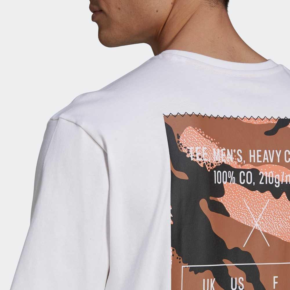adidas Свободные футболки с камуфляжным принтом, мужские топы, белые GQ8305