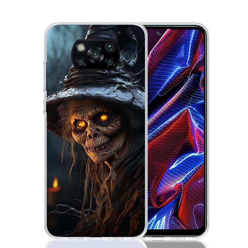 Halloween Moon Witch Horror Phone Case For Xiaomi Poco F7 Ultra X7 X6 Pro X5 Redmi 15 15C 13 13C 12 12C 10 10A 10C 9 9A 9C 9T Sh