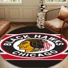 Chicago-Blackhawks Logo Round Rug for Livingroom,Bedroom, Palyroom, Chair Rug, Area rug, Circle Carpet, Large Size Decor Fan Christmas gift
