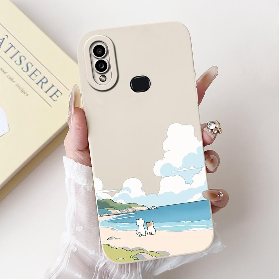 Чехол для Samsung Galaxy A10 A105F A10s A107F Мягкая задняя крышка из жидкого силикона для Samsung M01s SM-M017F Чехол Кролик Кошка Панда