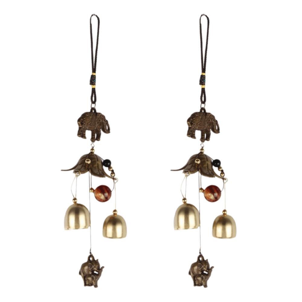 2pcs Elephant Design Metal Wind Chimes Decorative Wind Chimes For Home Decoration