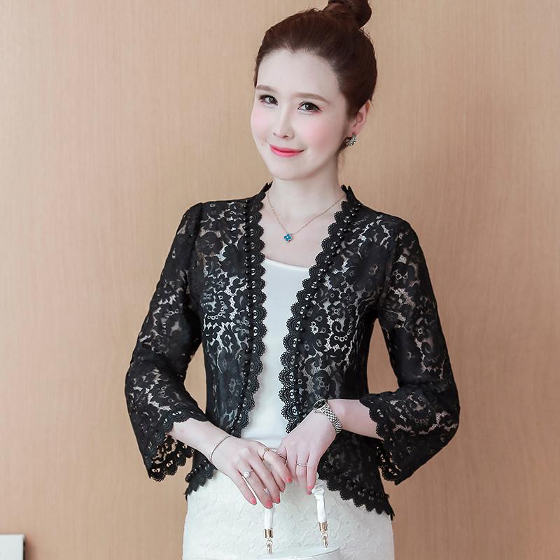Мода 2023 г., летний новый кружевной кардиган с бисером, короткая куртка, женское пальто J138
