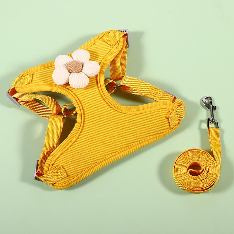 3D Cartoon Pet Vest and Leash Set for Dogs and Cats - Escape-Proof Harness for Walking