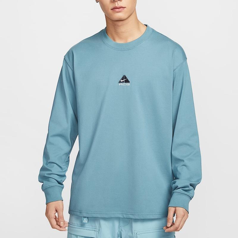 Nike Ss25 Acg Ls Lbr Tee Lungs Круглый вырез Модная Универсальная Футболка с длинным рукавом Мужские Топы Дымчато-голубой DR7754-006