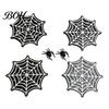 Anti Slip Wood Cup Mats Halloween Spider Web Wooden Coaster, Anti-Slip Mat with Figurine, Retro Home Decor Accessories Thermal Insulated Table