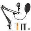 Seehope 2kg Weight Capacity Microphone Stand, Arm, Desk-Mounted, for Condenser Microphones, with Pop Filter, Desk Arm, Extendable, Metal Shock Mount,