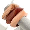 New Simple Wooden Geometric Wide Bangle for Women Retro Fashion Chunky Round Square Cuff Bracelets Personalized Jewelry Gifts