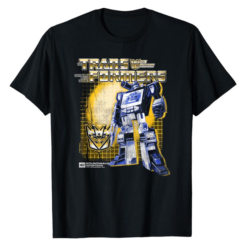 Soundwave Decepticon Transformers TShirt Classic Robot Graphic Print 100 Cotton Crew Neck Casual Fashion Street Tops