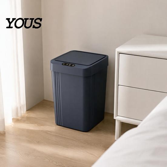 Универсальный домашний органайзер для мусора 13 л, Автоматическое мусорное ведро, Бесконтактное мусорное ведро для ванной комнаты с крышкой-затвором от запаха, Компактный пластиковый контейнер, Водонепроницаемый