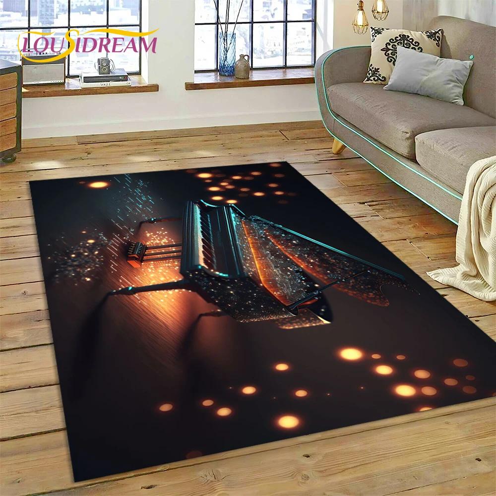 3D Dream Piano Key Музыкальный инструмент Мультяшный коврик Большой, ковер для дома Гостиная Диван Коврик Декор, детский нескользящий напольный коврик