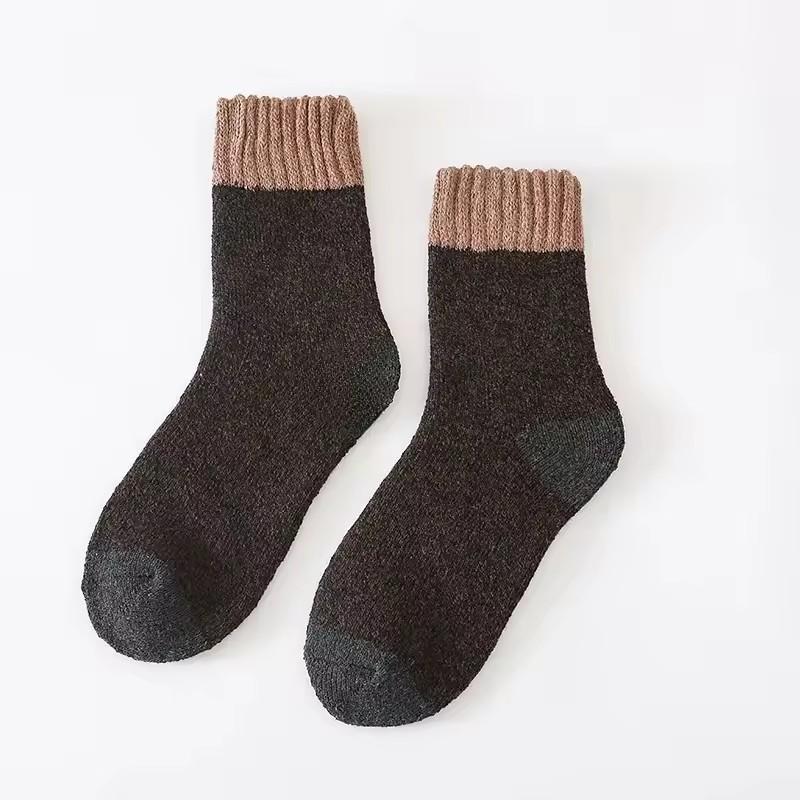 Утепленные зимние шерстяные носки для мужчин, ультратолстые, на флисовой подкладке, теплые, до середины икры, из овчины, с сетчатой подкладкой для тепла и комфорта