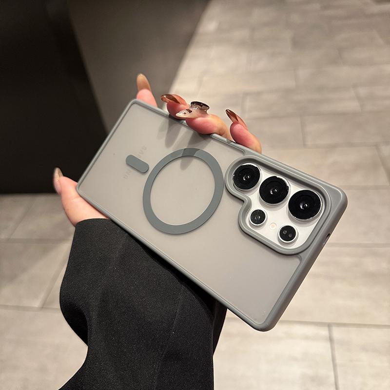 Matte Translucent Lens Protect Phone Case For Samsung Galaxy A56 A36 A16 5G A55 A35 A15 Magnetic Wireless Charge Cover
