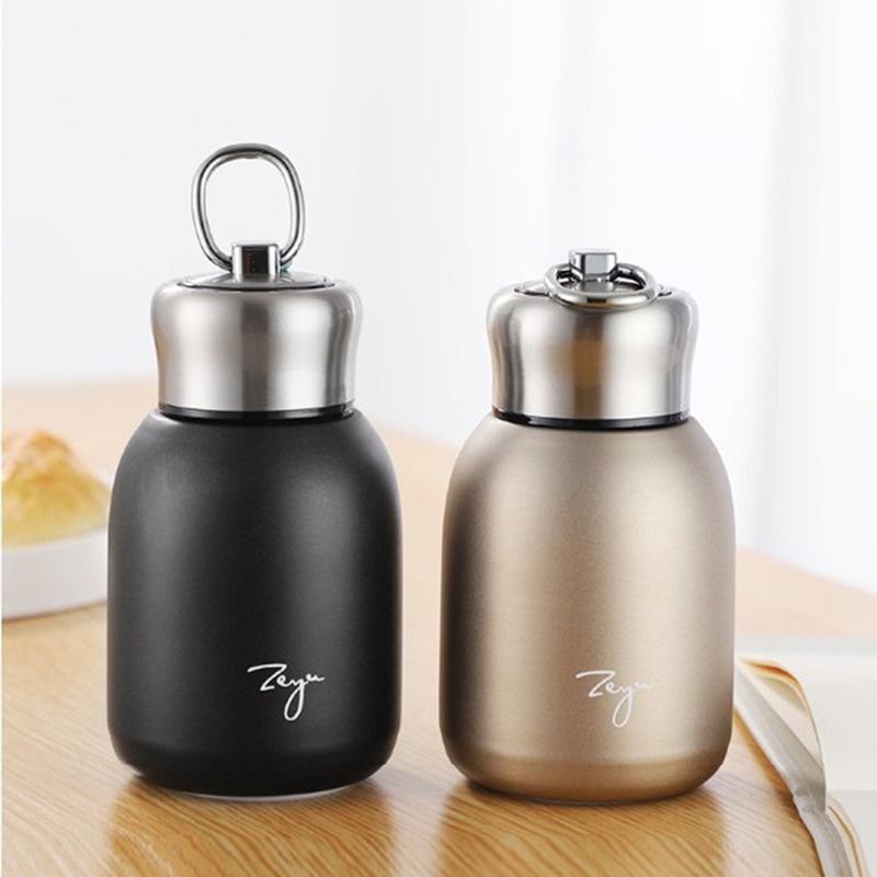 1Pc 300ML Fashion Mini Coffee Vacuum Flasks Lovely Stainless Steel Thermos Portable Travel Water Bottle With Lid Cups