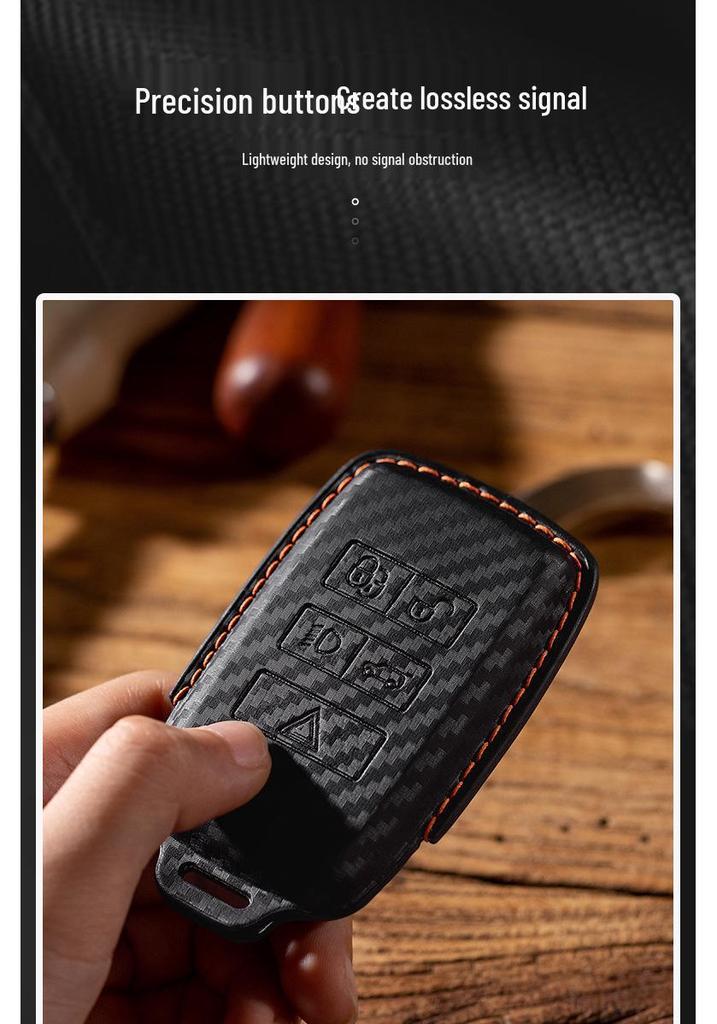 Land Rover Range Rover Key Case for Sport, Velar, Evoque, Discovery 4/5 & Discovery Sport - Carbon Fiber Shell Keychain.
