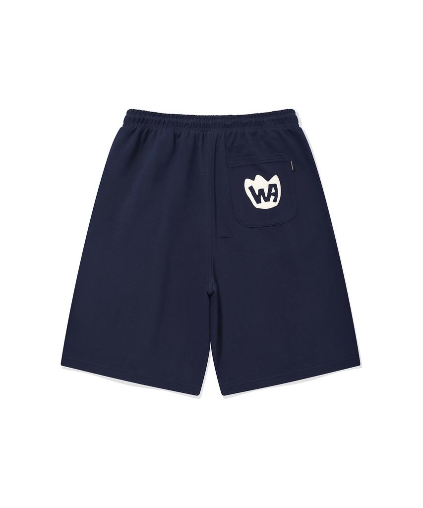 WACKY WILLY Double-Tuck Bermuda Sweat Shorts Navy