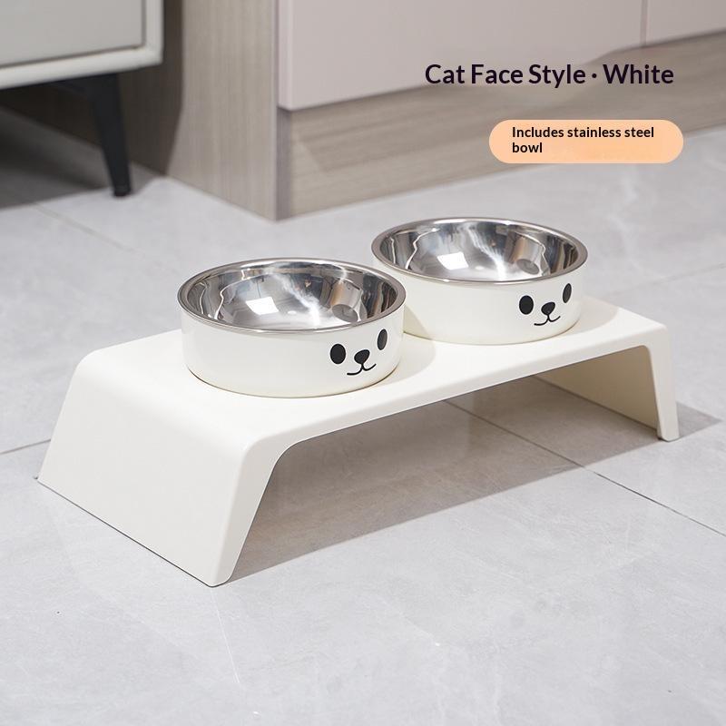 Elevated Pet Feeder Raised Adjustable Stand Double Stainless Steel Food Water Bowls for Large Dogs Outdoor Travel Use