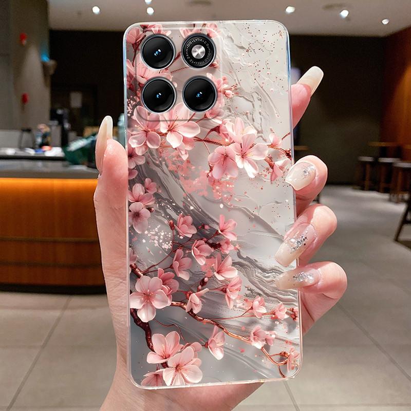 Phone Case For Motorola Edge 70 Fusion Capa Fundas Butterfly Bow Protective Casing Transparent Soft Silicone TPU Cover Coque