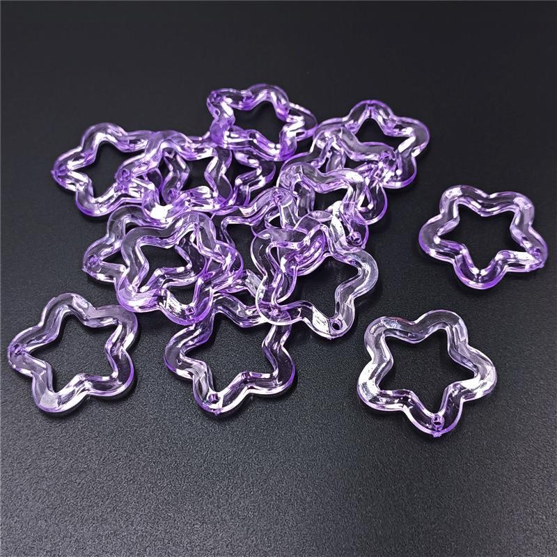 Home Party Supplies Fashion Acrylic DIY Jewelry Accessories 30mm Star Loose Beads for Bracelet Earring Making Material Transparent Charms Creative