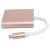 Адаптер USB C 3.1 3 в 1 Конвертер-хаб Док-станция Мультимедийный интерфейс высокой четкости 4K Розовое золото