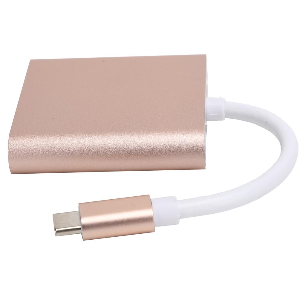 Адаптер USB C 3.1 3 в 1 Конвертер-хаб Док-станция Мультимедийный интерфейс высокой четкости 4K Розовое золото