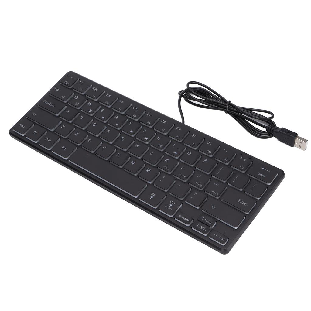 Wired Gaming Keyboard 64 Keys Mini RGB 3 Backlights Desktop Notebook Computer Accessories