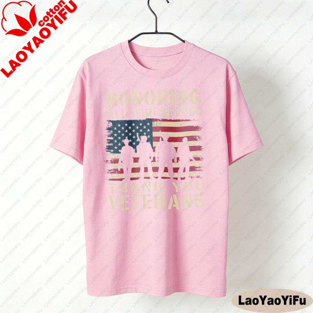 Honoring All Who Served Shirt Memorial Day Tops Veterans Day Gift USA Tops 4th of July Shirt American Flag Women Clothes