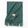 Blue Green Scarf for Girls with A Sense of Atmosphere In Winter Versatile Solid Color Long Scarf  Imitation Cashmere Tassel Shawl Scarf  Cold Color