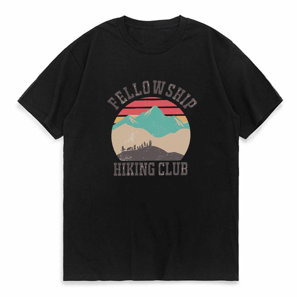 Fellowship Hiking Club Mordor Lord Of The Rings Tshirt Unisex Cotton Casual Oneck Tee
