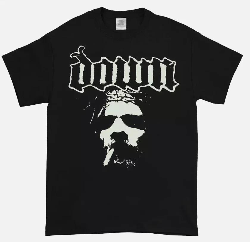 DOWN Band Графика FACE Черная Хлопковая Футболка Полный Размер S-4XL Унисекс Футболка