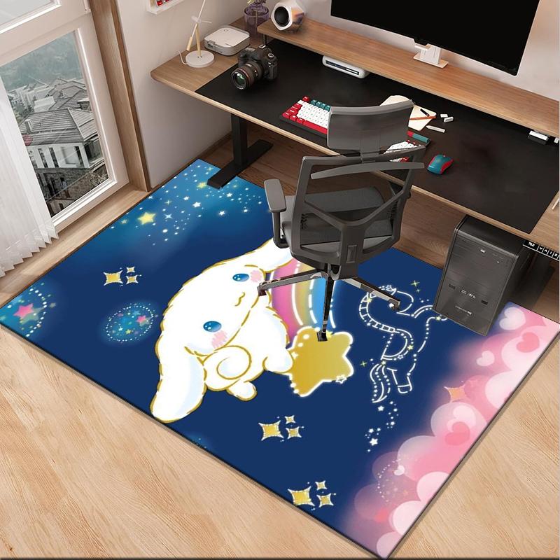 Happy whitw dog Day Office Rug Chair Mat, Game Carpet, Suitable for Front Door, Bedroom, Living Room, Desk, Holiday Gift