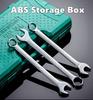 14PCS Combination Chrome Vanadium Steel Wrench Set Dual-Purpose Offset Spanner & Opening Wrench Set , Compact Storage Box