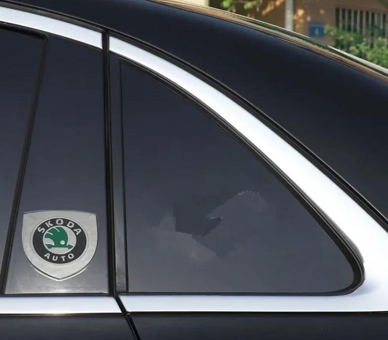 1pcs 3D Metal new for SKODA Car Body Window Fender side Emblem Badge Decal rear tail bumper trunk Sticker styling Accessories FD9
