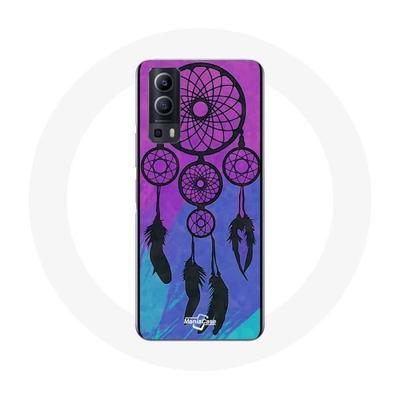 Coque Vivo Y72 Attrape Rêve Noir Fond Bleu Et Violet