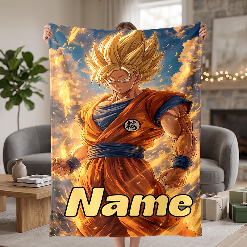 Dragon Ball Custom Flannel Blankets Soft Warm Cozy Throws for Home Decor Holiday Gifts