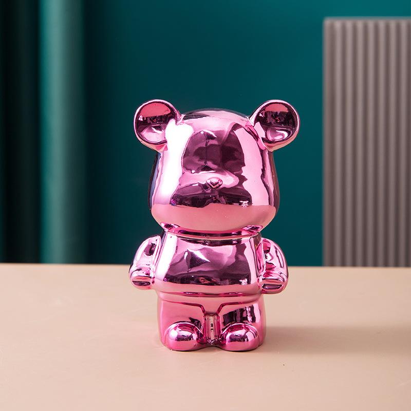 Творческий Tide Play Жестокий медведь животное Керамические фигурки мультфильм Простая копилка Прилавок Настольное украшение Статуя Скульптура