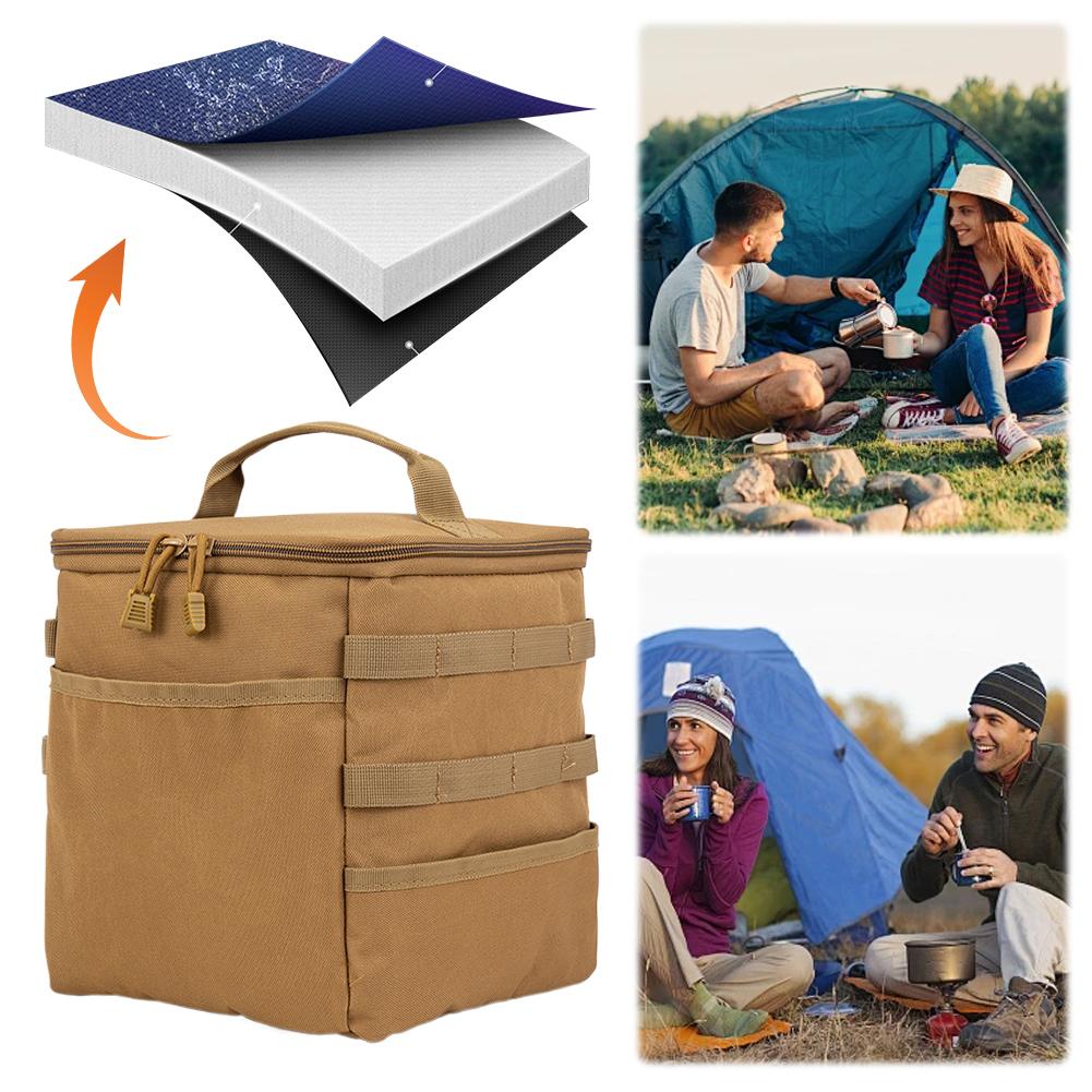 10L Camping Storage Bag Large Capacity Outdoor Camping Organizer Multifunctional Travel Tableware Handbag for Family Activities