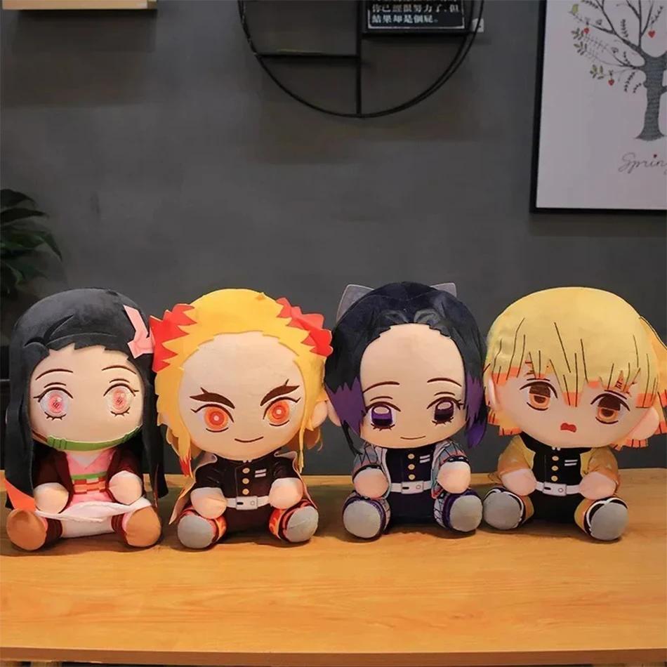 20Cm Hot Demon Slayer Lovely Plush Dolls Anime Kimetsu No Yaiba Kamado Tanjirou Nezuko Zenitsu Kyoujurou Toys Decoration Gifts