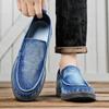 2025 осень новые парусиновые туфли повседневные мужские низкие лоферы модный тренд деним корейская мужская обувь