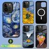 Чехол для телефона с картиной Ван Гога для iPhone 15,14,13,12,11,Plus,Pro,Max Mini, с магнитной беспроводной зарядкой Magsafe