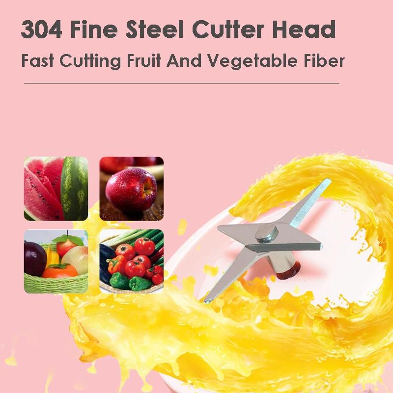 Портативный блендер, электрический USB-миксер, соковыжималка, 500 мл, мини-процессор для приготовления смузи, ручная личная соковыжималка для фруктов, соковыжималка