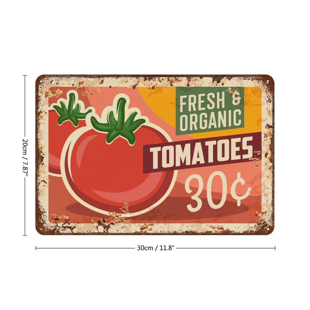 1-Pack Distressed Rusty Décor Signboard, 20×30cm and 30×40cm, Vintage Metal Wall Art for Cafe or Living Room