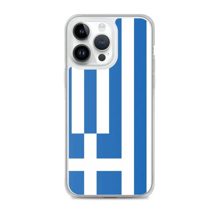 Coque iPhone - iPhone 14 Pro Max - Drapeau Grèce - Souple - Multicolore - Design Moderne