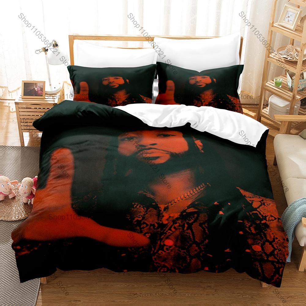 PartyNextDoor Bedding Set, Duvet Cover + 2 Pillowcases, OVO Sound Hip-Hop Artist Graphic Bed Linens for Home & Dorm